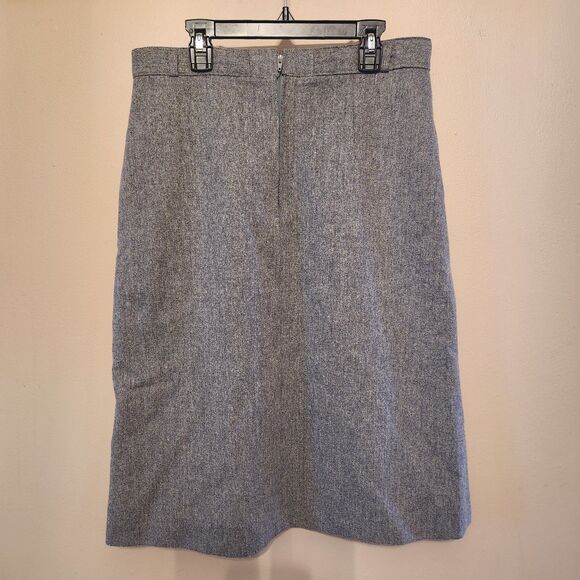 Pant Her 100% Wool Gray Skirt  Medium A Line VTG Office Work Formal Wear - Picture 4 of 6